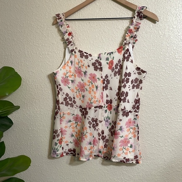 Lucky Brand floral chiffon tank top - Picture 5 of 12